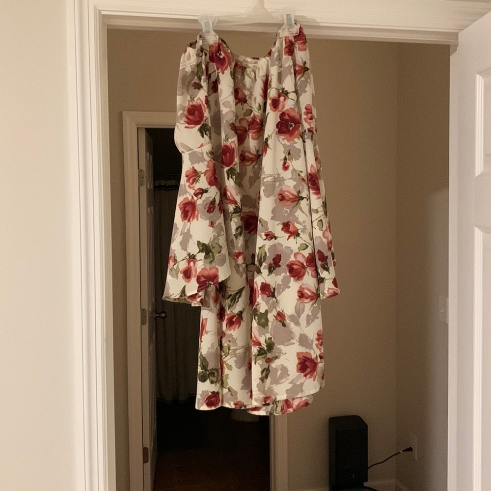 Flowery off the shoulder dress